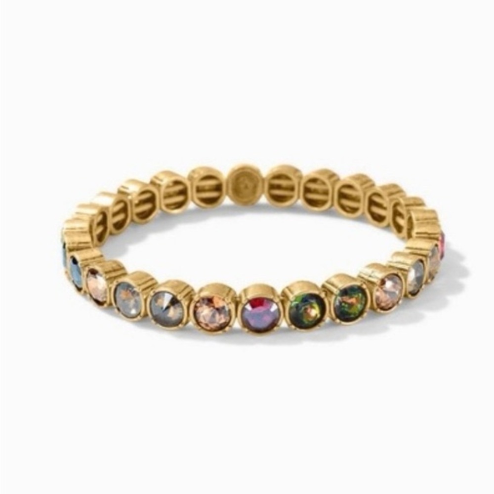Stella & Dot Gold Multi‑Crystal Stretch Bracelet
